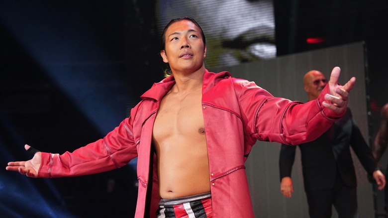 Konosuke Takeshita in the ring