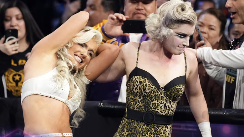 Toni Storm drags Mariah May by the hair at AEW Revolution