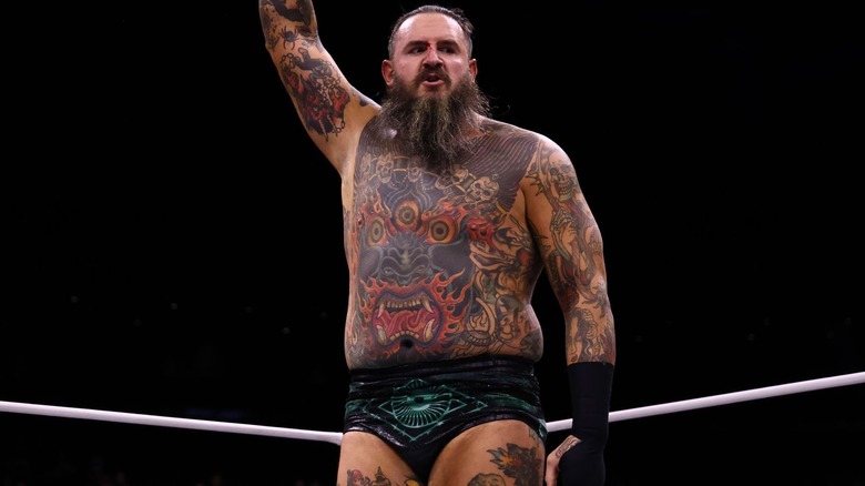 Brody King raising his arm