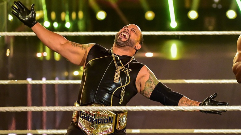 MVP wearing the WWE United States Championship in 2020