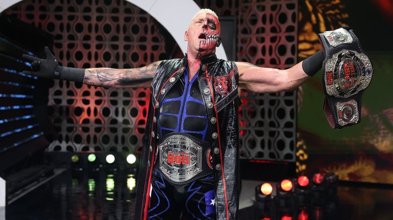 Dustin Rhodes during his entrance on an 