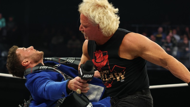 Jeff Jarrett attacking MJF during their segment on "AEW Dynamite"