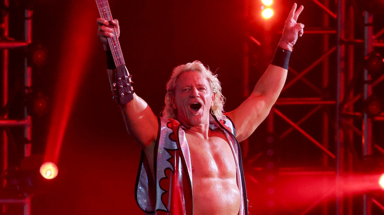 Jeff Jarrett enters the ring for Ric Flair's last match