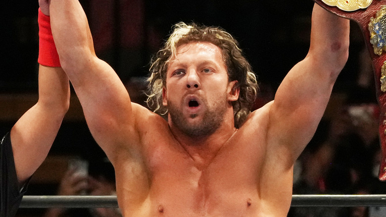A victorious Kenny Omega