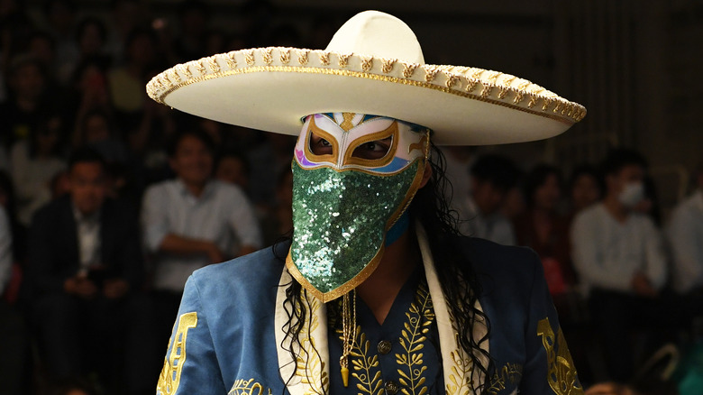 Wrestler Bandido wearing mask and sombrero