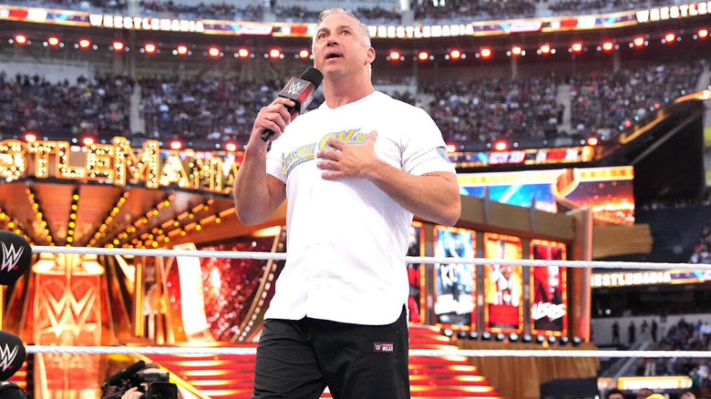 Shane McMahon with microphone