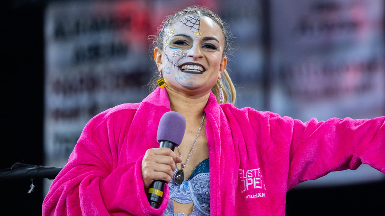 Thunder Rosa smiling