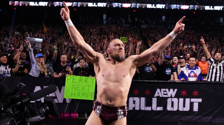 Bryan Danielson pointing up with both hands