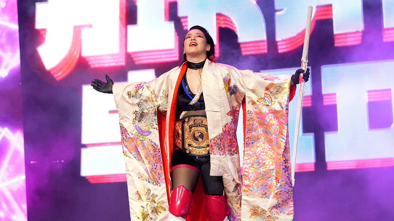 Hikaru Shida makes her entrance as champion