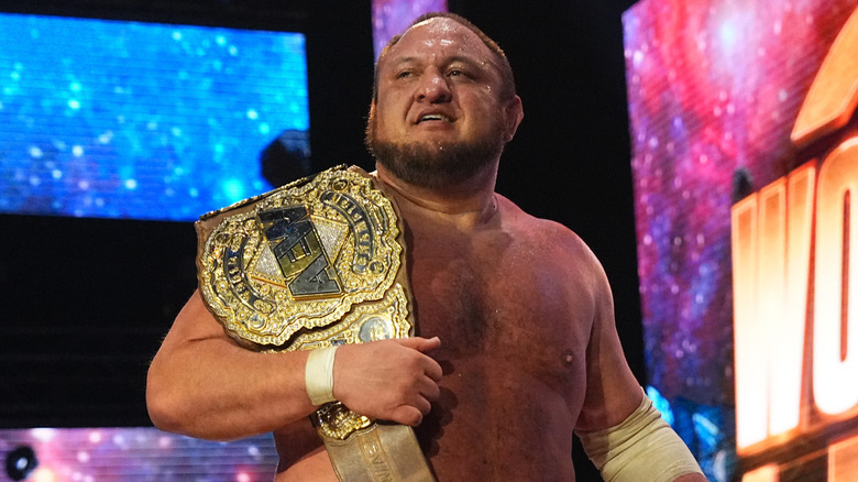 Samoa Joe with AEW title