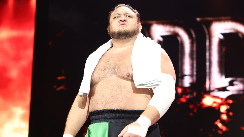 Samoa Joe on his way to the ring 