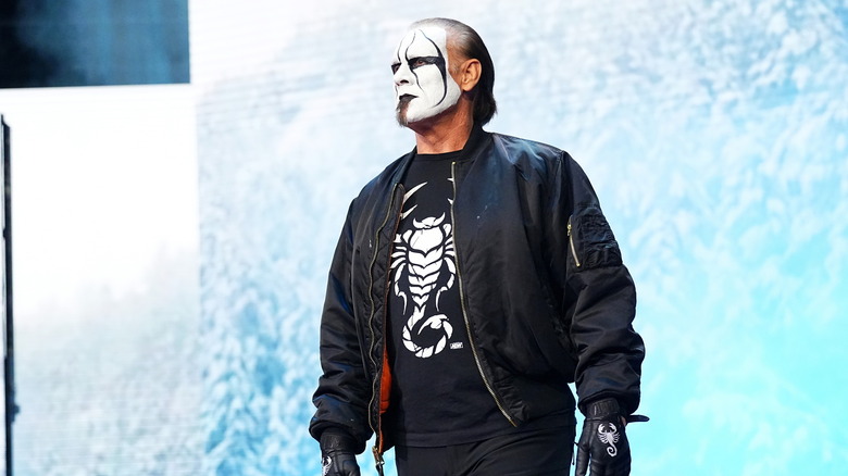 Sting making his entrance 