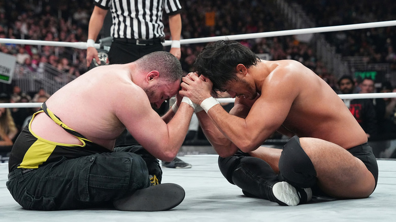 Eddie Kingston sits with Katsuyori Shibata