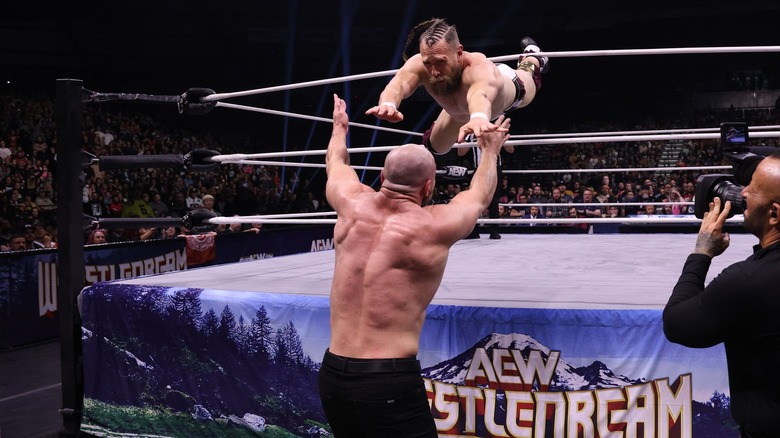 Bryan Danielson leaps at Jon Moxley