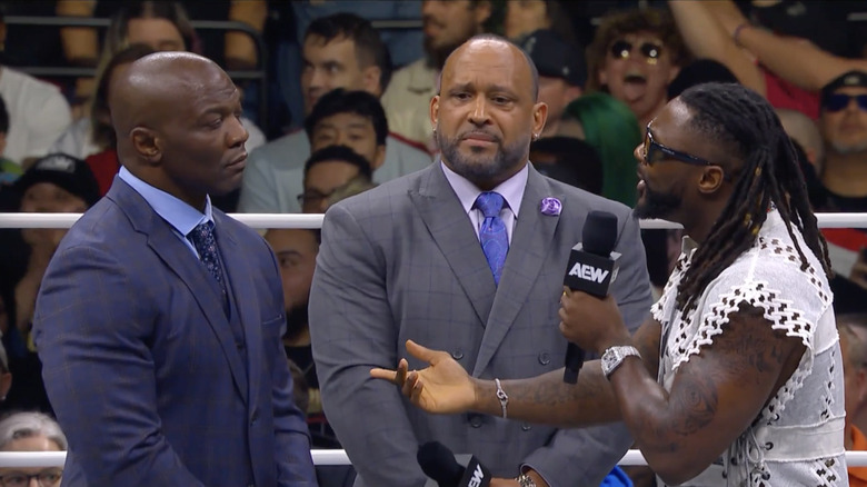 Benjamin, MVP, and Strickland in the ring