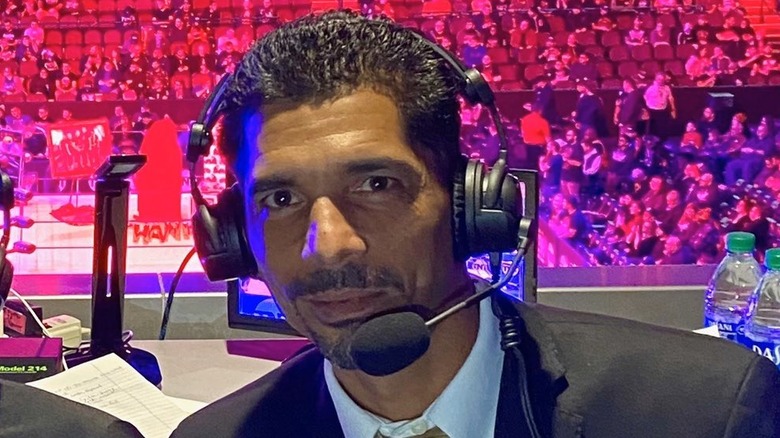 Urbina at the commentary booth