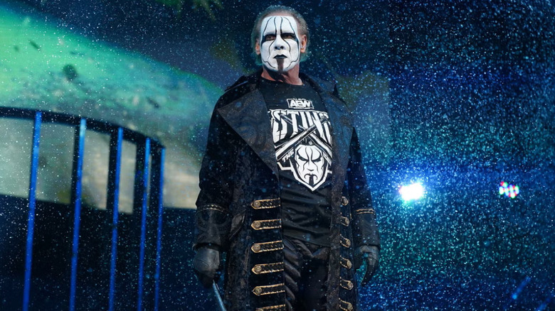 Sting wearing black and white facepaint