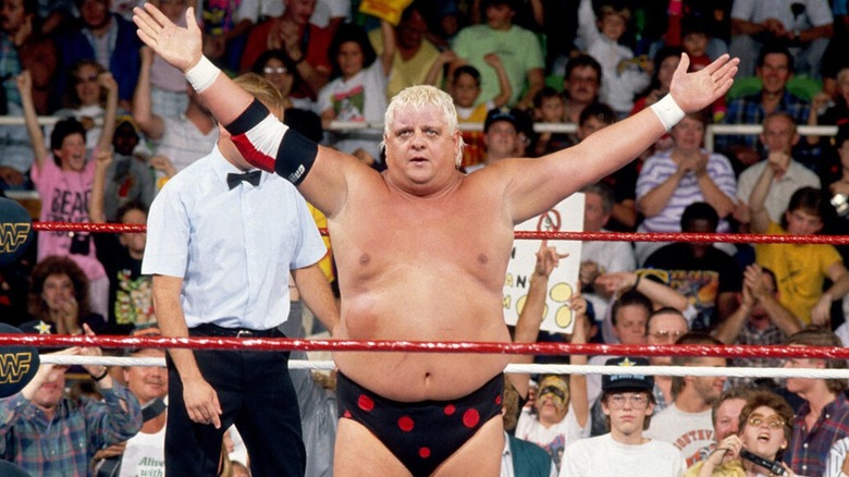 Dusty Rhodes during a match in WWE