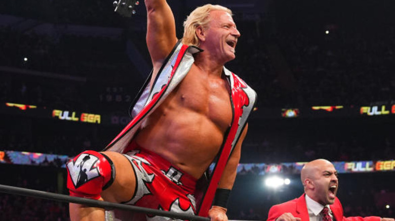 Jeff Jarrett wearing a red ring jacket