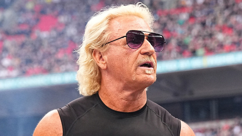 Jeff Jarrett performing at Wembley Stadium with AEW