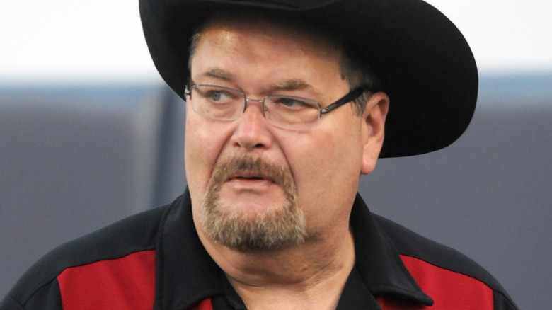 Jim Ross wearing a cowboy hat