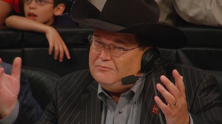 Jim Ross during the 2008 WWE Draft, reacting to being drafted to SmackDown