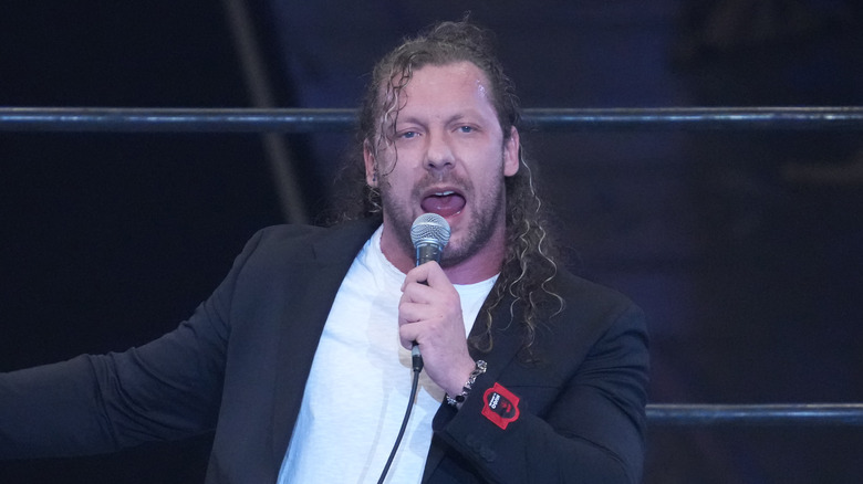 Kenny Omega cuts a promo for New Japan Pro Wrestling