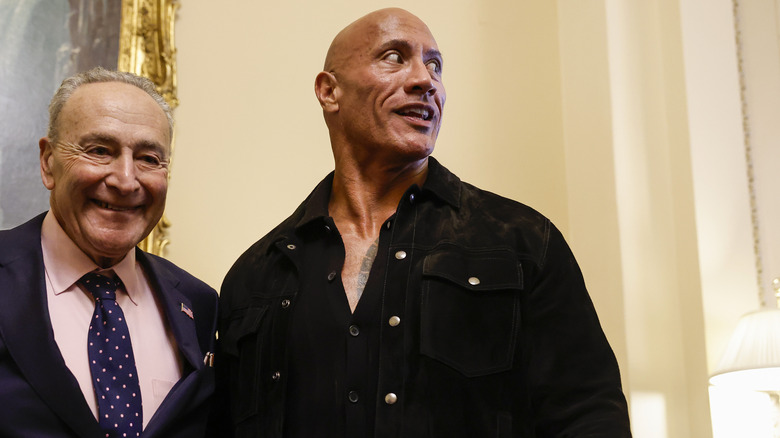 Dwayne "The Rock" Johnson and Senator Chuck Schumer