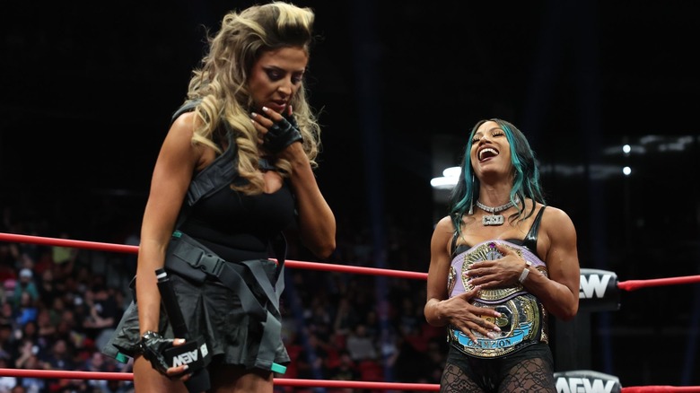 Mercedes Mone laughing at Harley Cameron