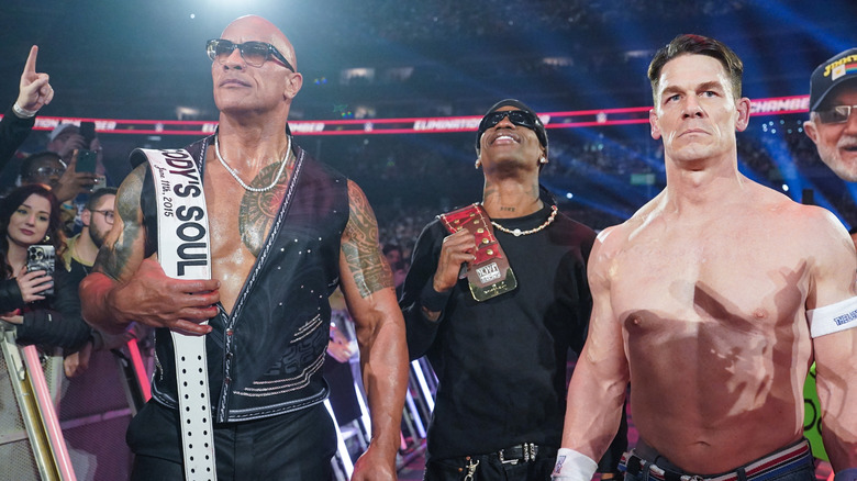 The Rock, Travis Scott, and John Cena