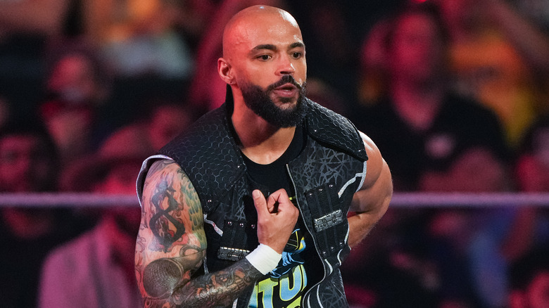 Ricochet wearing a sleeveless jacket