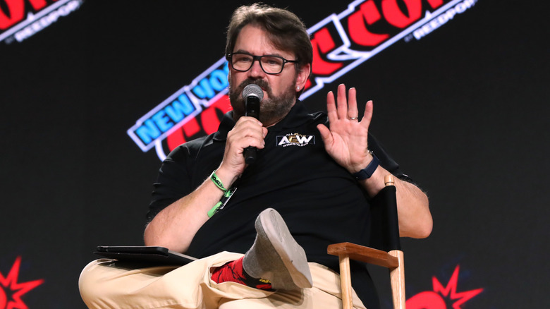 Tony Schiavone during 2021's New York Comic Con