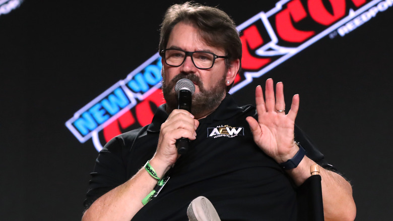 Tony Schiavone speaks onstage