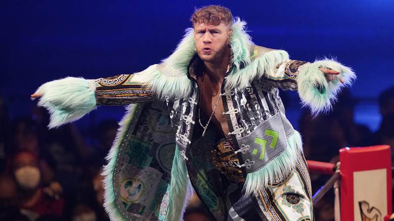 Will Ospreay posing on the turnbuckle