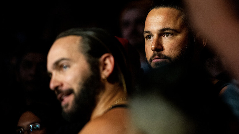 The Young Bucks watching from the crowd