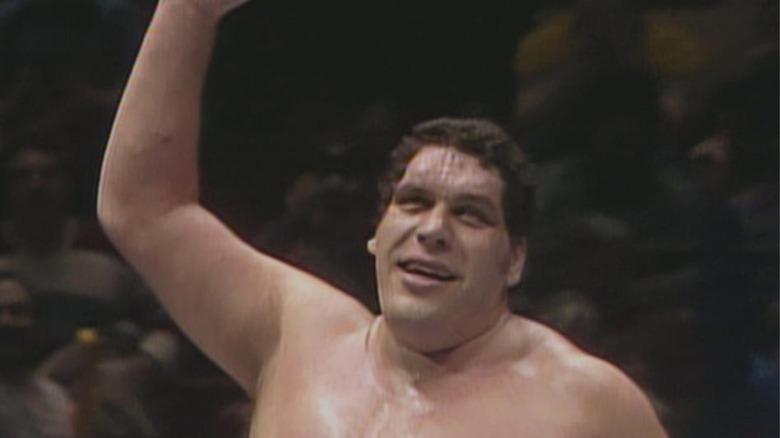 Andre The Giant raising his arm