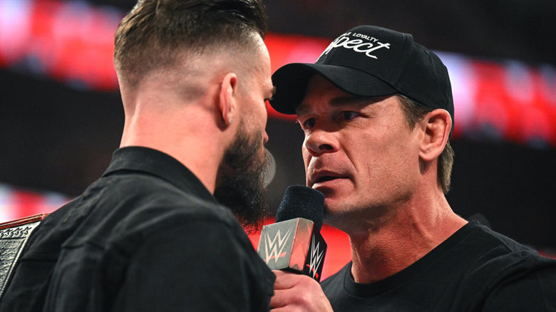 John Cena staring at Austin Theory