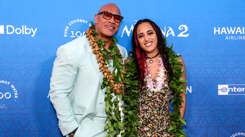 Dwayne ''The Rock'' Johnson and Simeone Johnson smiling