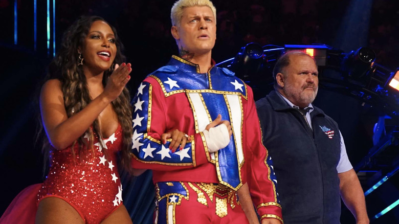 Cody Rhodes with Brandi Rhodes and Arn Anderson