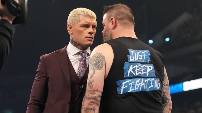 Cody Rhodes facing off with Kevin Owens