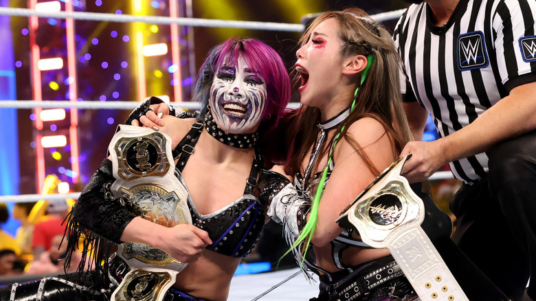 Kabuki Warriors with WWE Women's Tag Titles