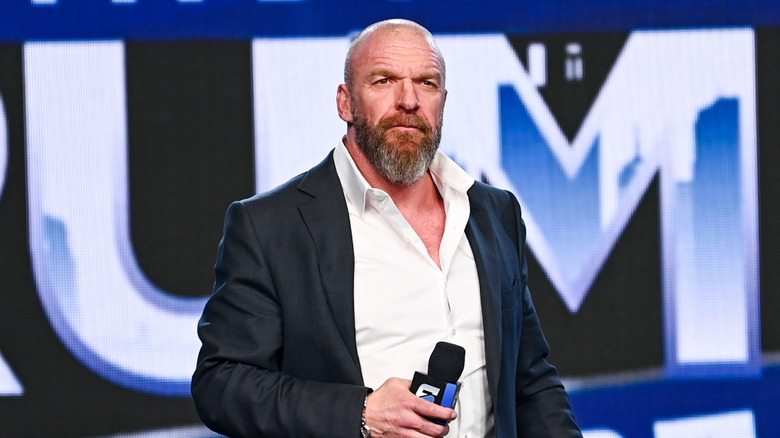 Paul "Triple H" Levesque on stage during the Royal Rumble Kickoff Show