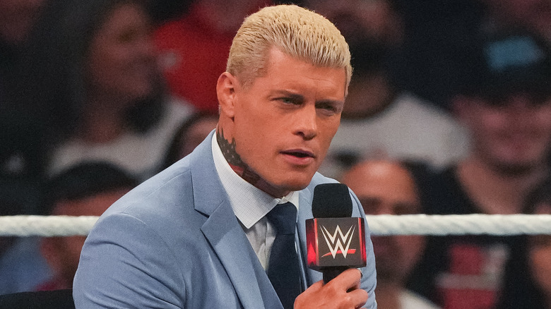 Cody Rhodes with a mic