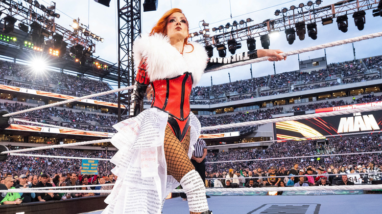 Becky Lynch entering the ring