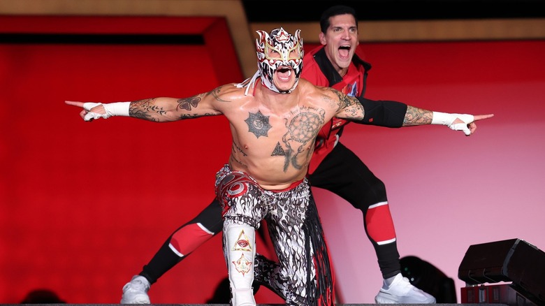 Rey Fenix making his entrance in AEW