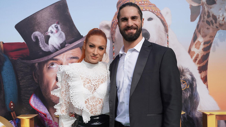 Becky Lynch and Seth Rollins