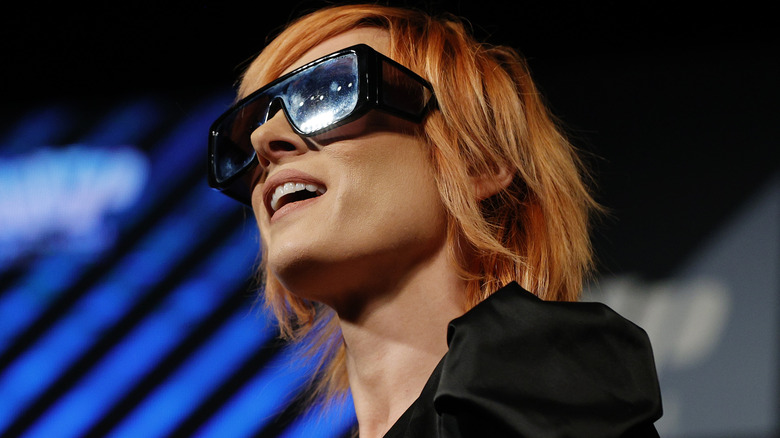 Becky Lynch wearing sunglasses