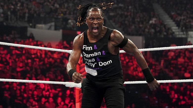 R-Truth looking angry on WWE television