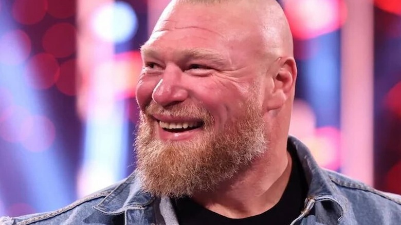 Brock Lesnar smiling