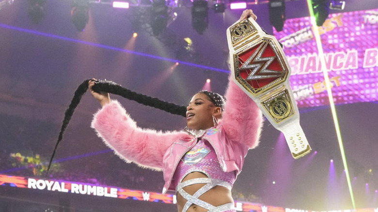 Bianca Belair with title